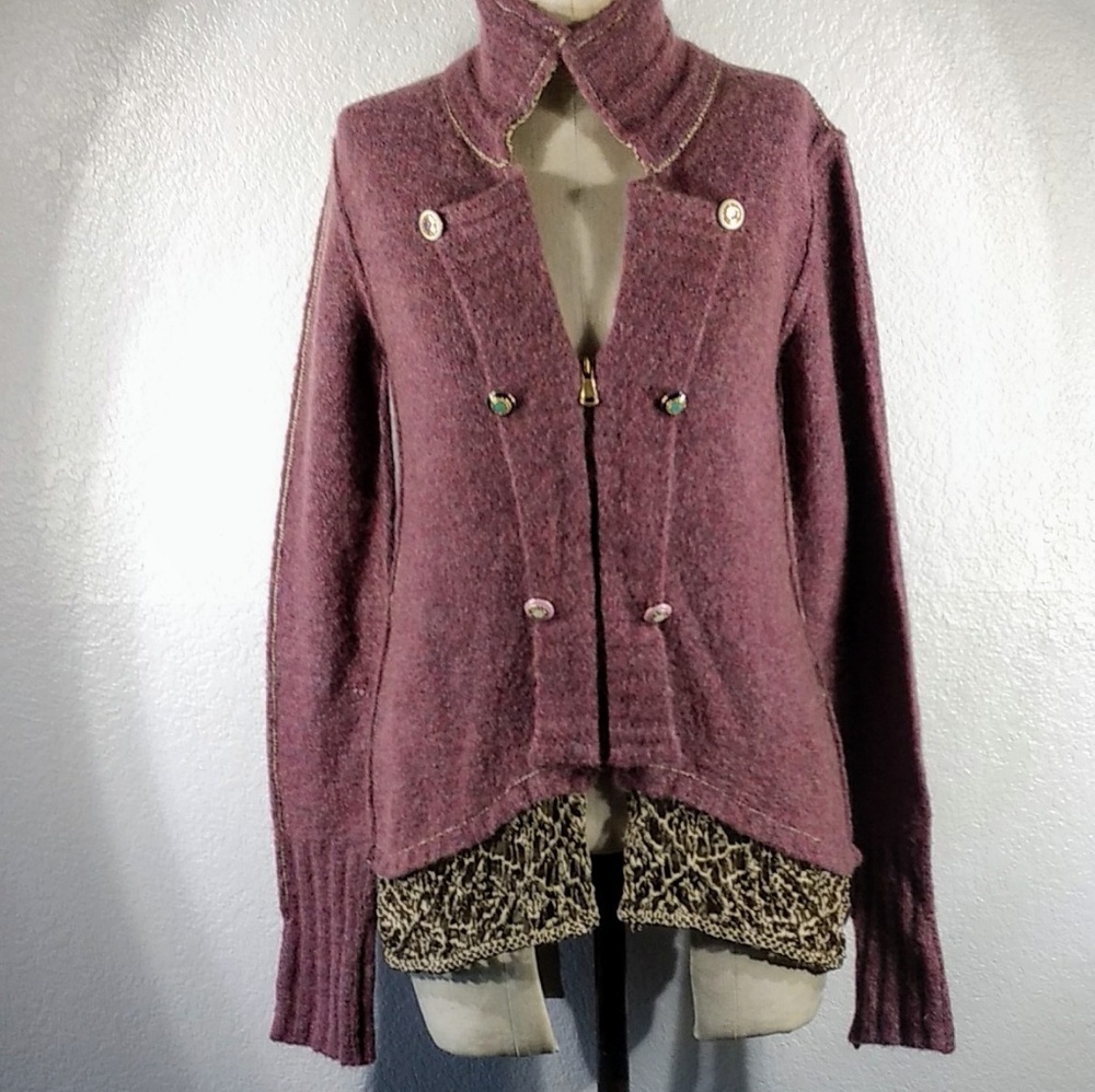 Elisa Cavaletti Wool Military Jacket Size S NWT